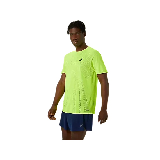 Men's Asics Metarun SS Top Safety Yellow-Apparel-33-OFF