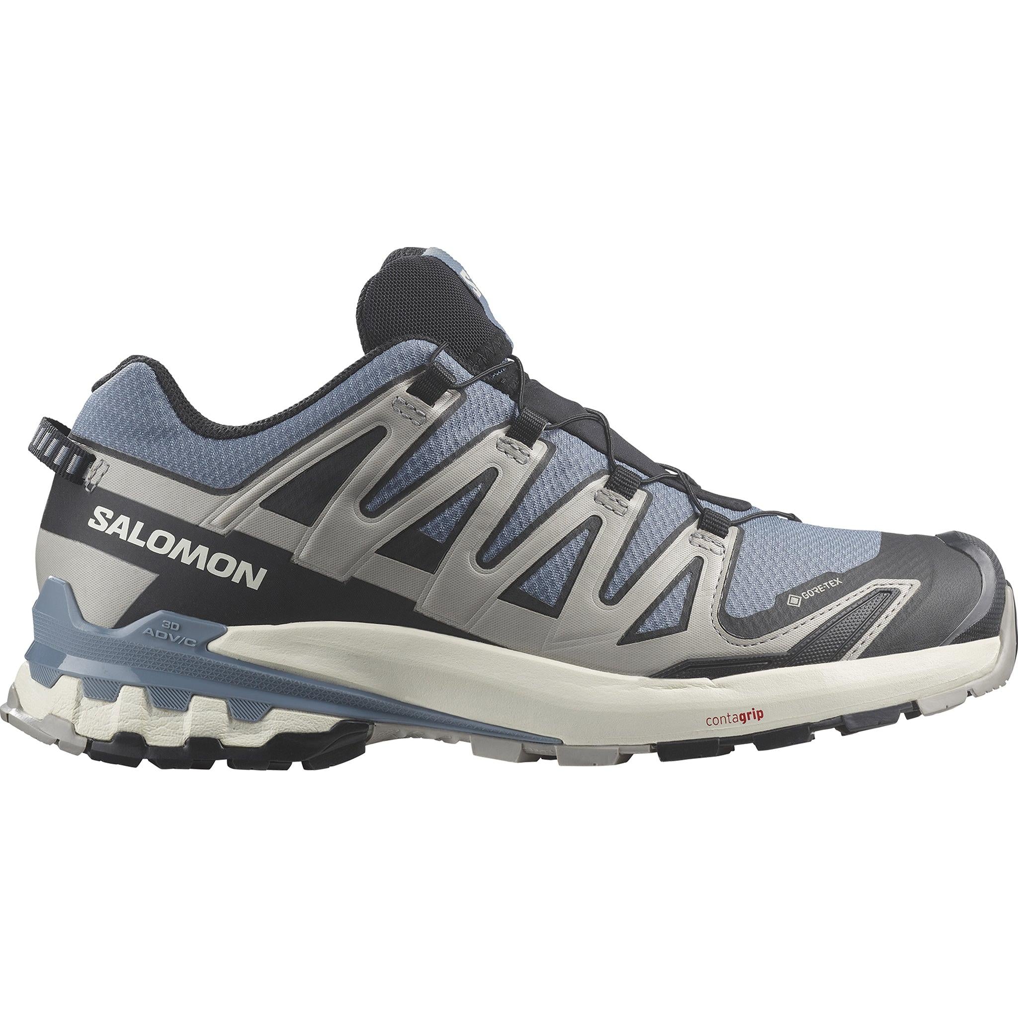 Men's Salomon XA Pro 3D V9 GORE-TEX Flint Stone - Black - Ghost Gray-SOULIER, shoes-33-OFF