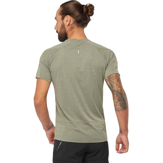 Men's Salomon CROSS RUN Short Sleeve T-Shirt Grape Leaf/Heather-Apparel-33-OFF