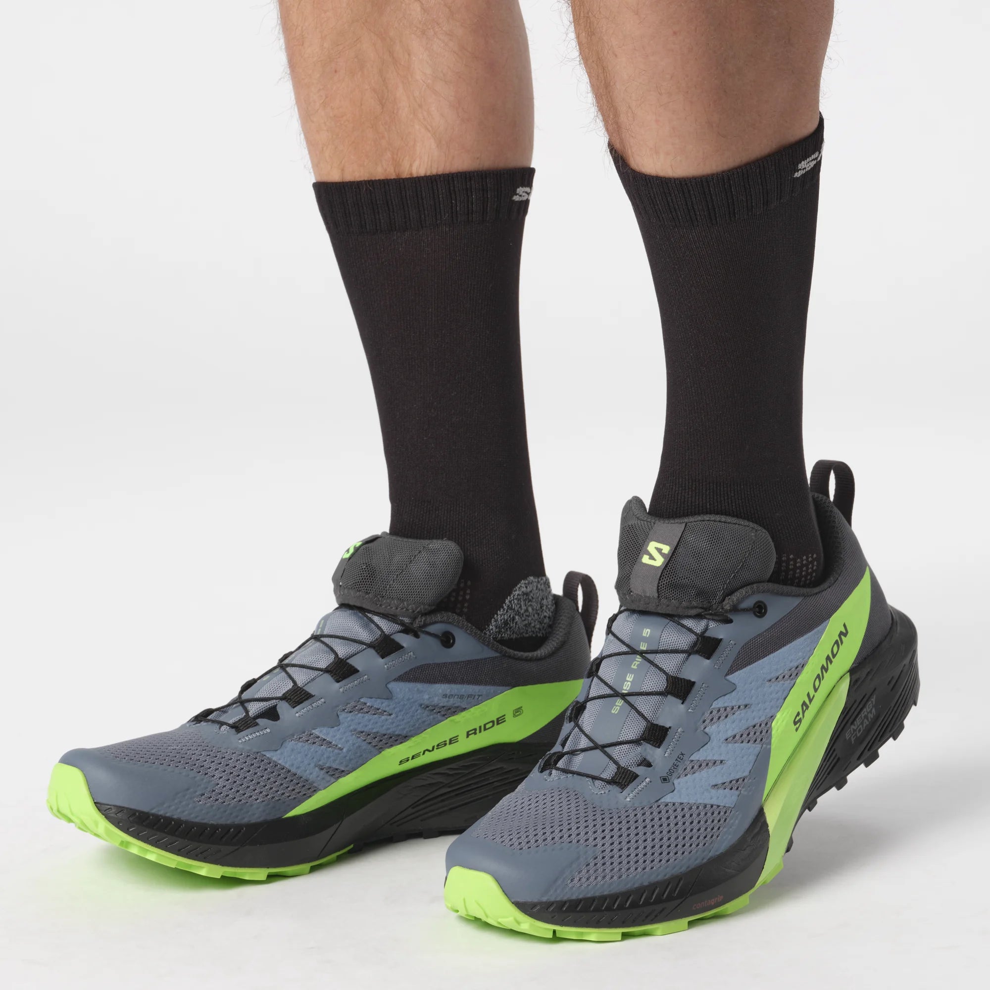 Men's Salomon Sense Ride 5 GTX Flint/Black/Grgec-SOULIER, shoes-33-OFF