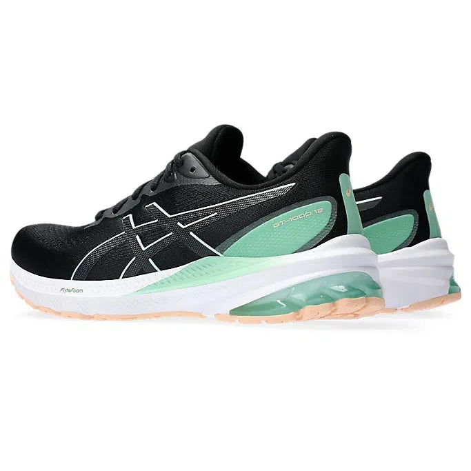 Women's Asics GT-1000 12 Black/Mint Tint-SOULIER, shoes-33-OFF