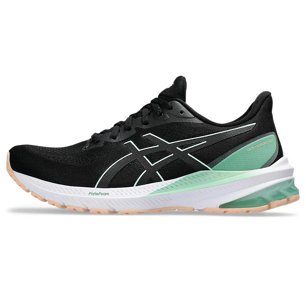 Women's Asics GT-1000 12 Black/Mint Tint-SOULIER, shoes-33-OFF