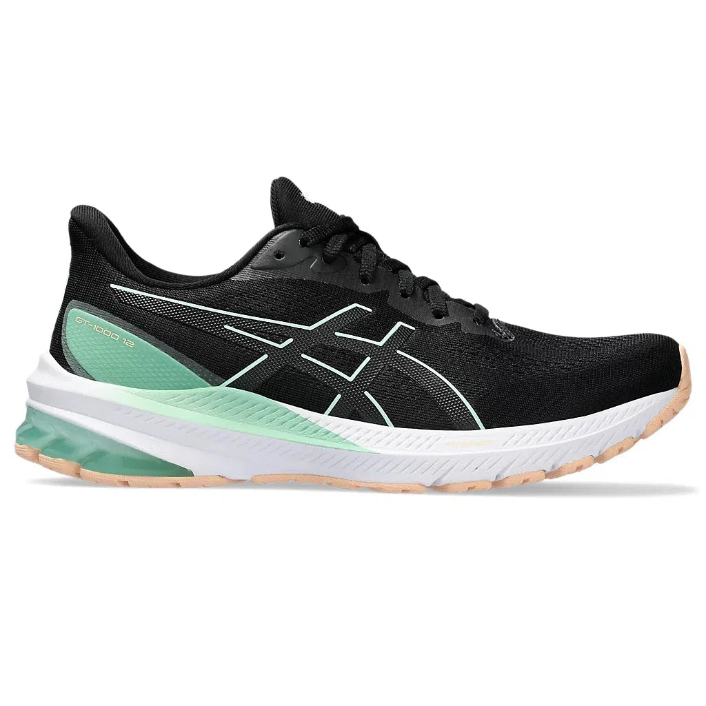 Women's Asics GT-1000 12 Black/Mint Tint-SOULIER, shoes-33-OFF