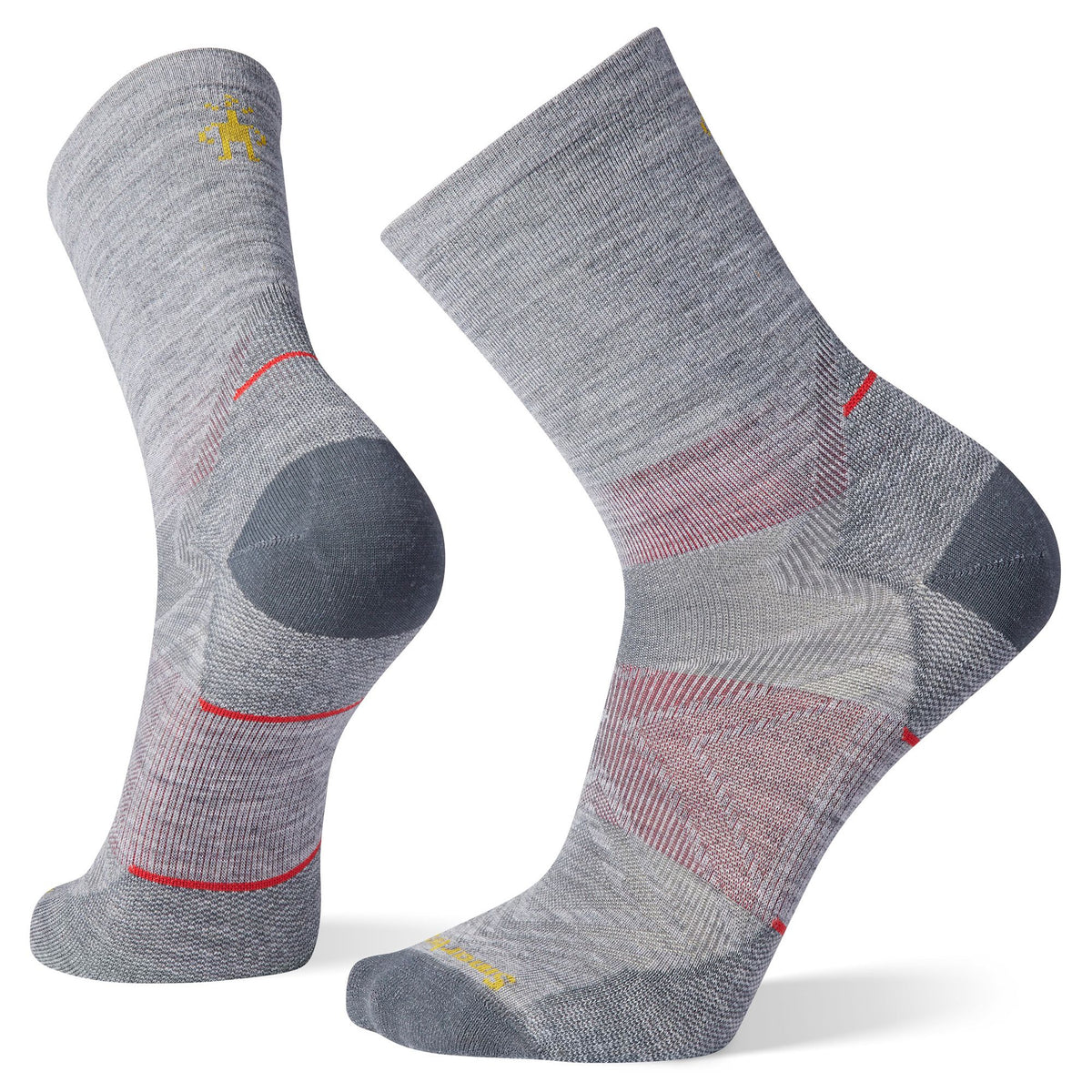 Men's Smartwool Run Zero Cushion Mid Crew Socks-Accessories-33-OFF